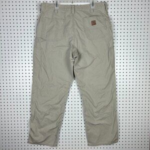Carhartt Carpenter Pants 38x32 B151 Tan Distressed Faded Work Wear Cotton‎ Baggy